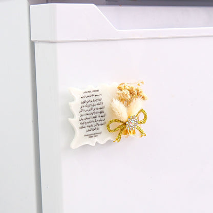 Kişiselleştirilmiş Mevlit Bebek Epoksi Magnet, Baby Shower Buzdolabı Magneti, Kişiye Özel Ayet-el Kürsi Mevlüt Hediyeleri