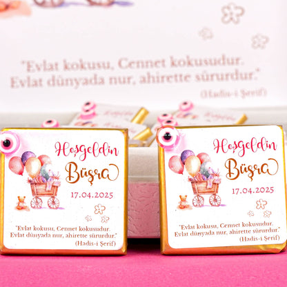 Kişiye Özel Baby Shower Çikolata Kutusu, 1 Yaş Doğum Günü İkramlık, Doğum Günü Kutlaması