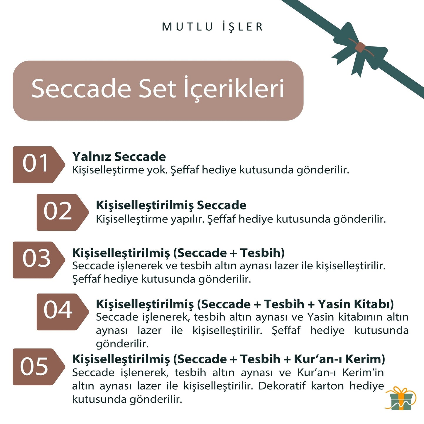 Kişiselleştirilmiş İsme Özel Seccade Kuran-ı Kerim Tespih Hediye Seti, Hediyelik İsimli Seccade Seti