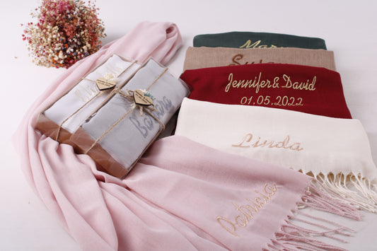 İsme Özel Nakışlı Paşmina Şal Düğün, Ramazan, Mevlid Hediyelikleri