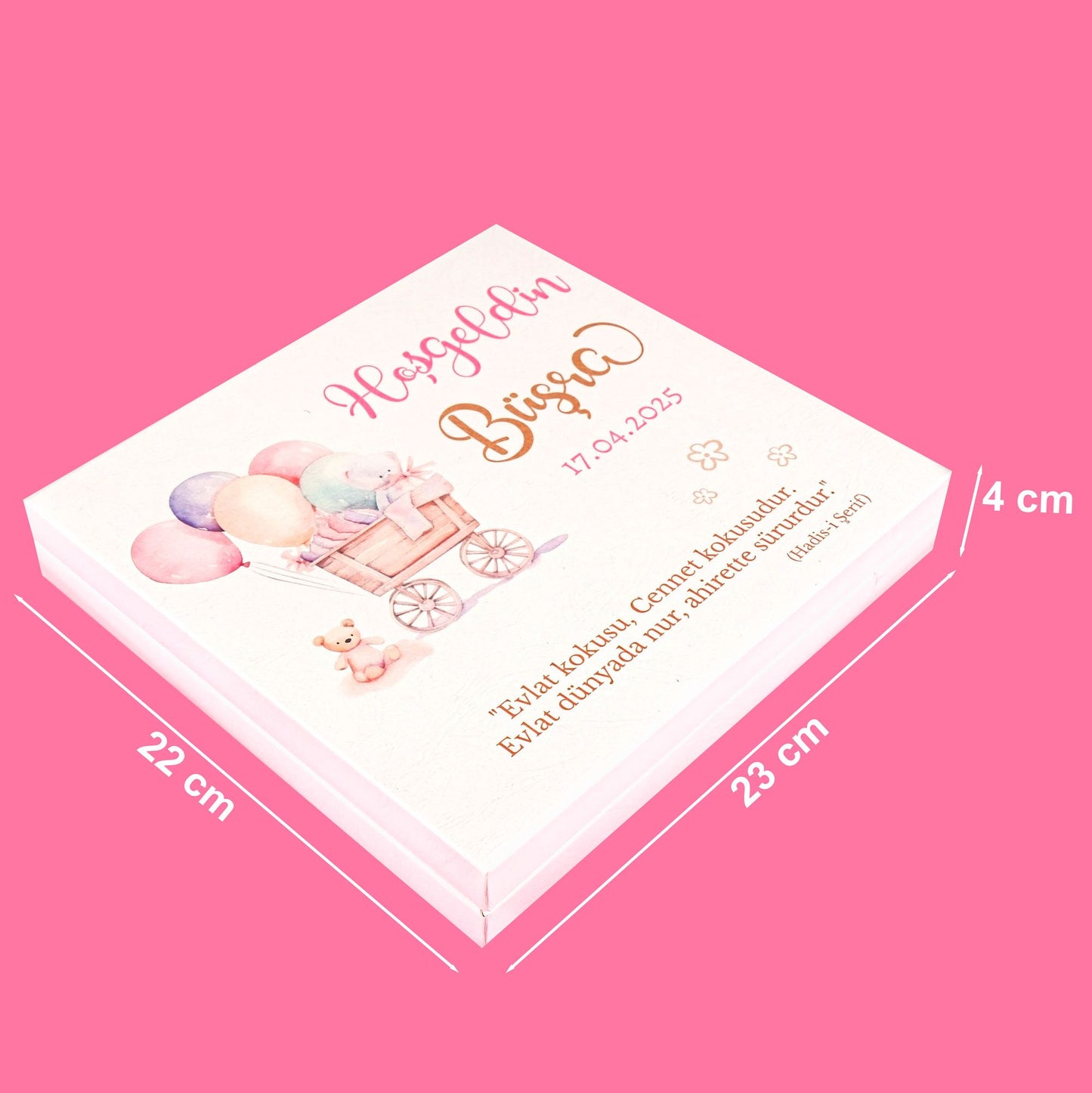 Kişiye Özel Baby Shower Çikolata Kutusu, 1 Yaş Doğum Günü İkramlık, Doğum Günü Kutlaması