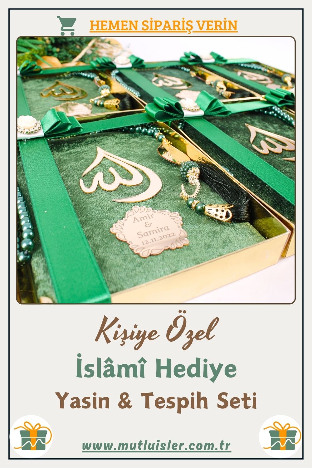 İsimli Yasin Tespih Hediye Seti | Düğün, Nikah, Ramazan Hediyelikleri, İslami Hediye Yasin Kitabı