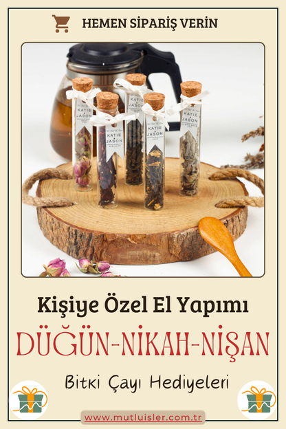 Kişiye Özel Hediyelik Bitki Çayı Düğün Hediyeleri, Nikah Hediyeleri, Nişan Hediyeleri