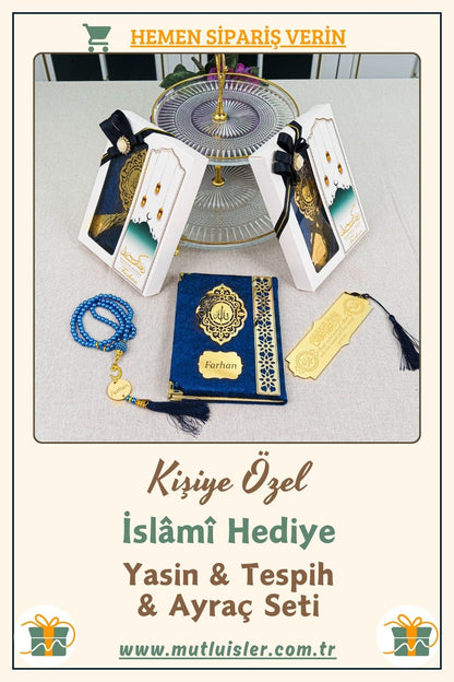 İsme Özel Yasin Tespih Ayraç Hediye Seti | Düğün, Nikah, Ramazan Hediyelikleri, Dini Hediye