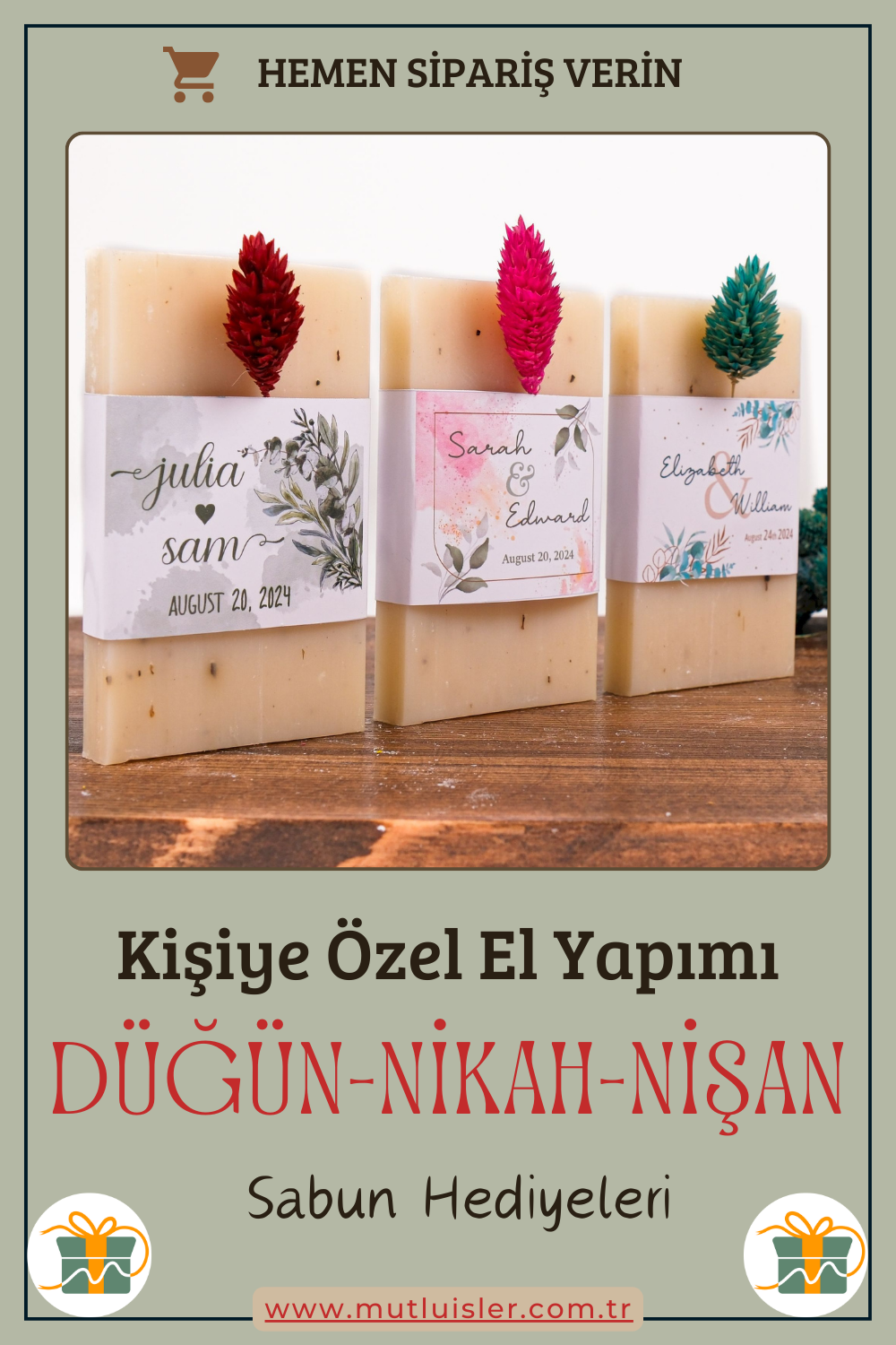 Kişiye Özel Hediyelik Kokulu Sabun Düğün Hediyeleri, Nikah Hediyeleri, Nişan Hediyeleri