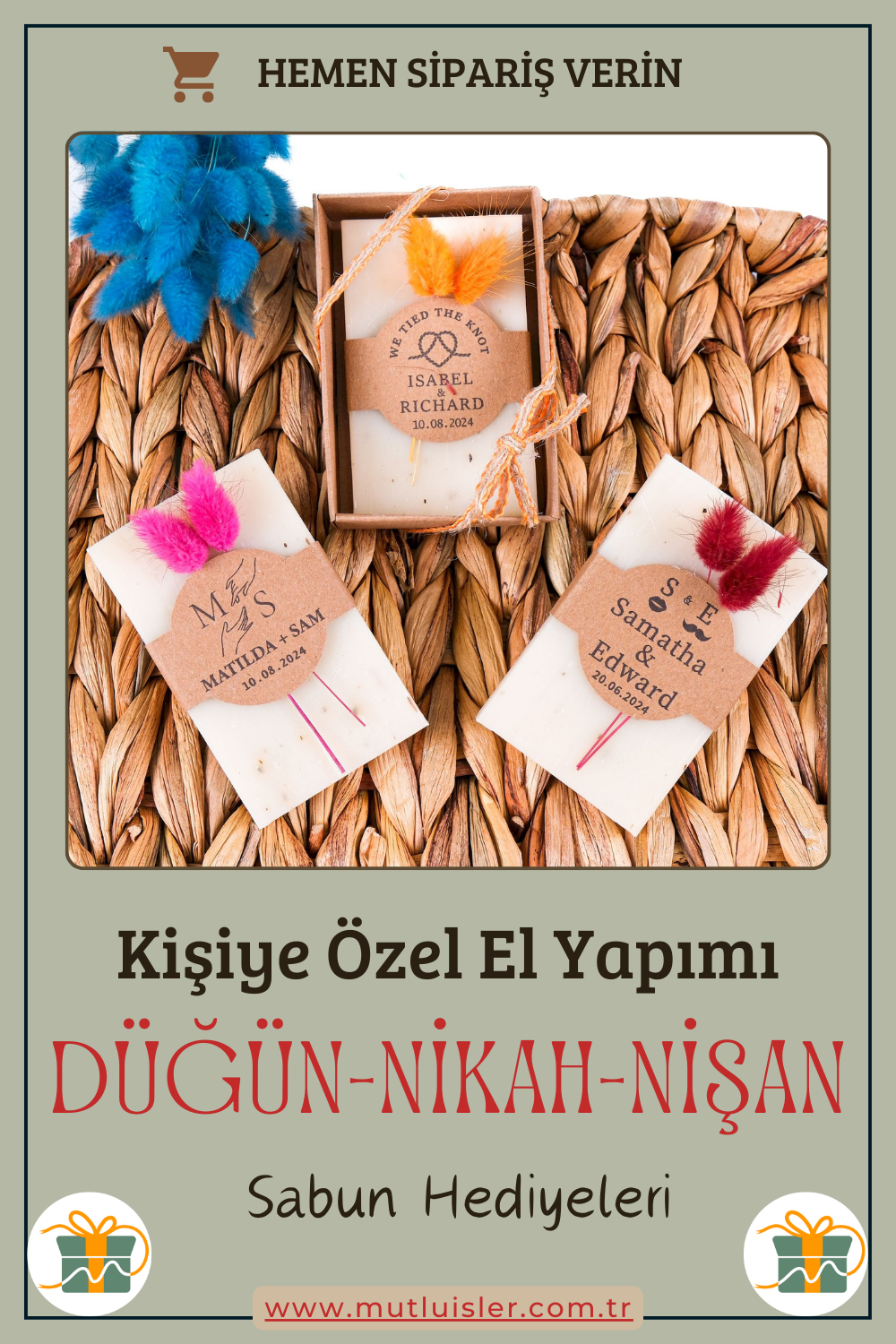 Kişiye Özel Hediyelik Kokulu Sabun Düğün Hediyeleri, Nikah Hediyeleri, Nişan Hediyeleri