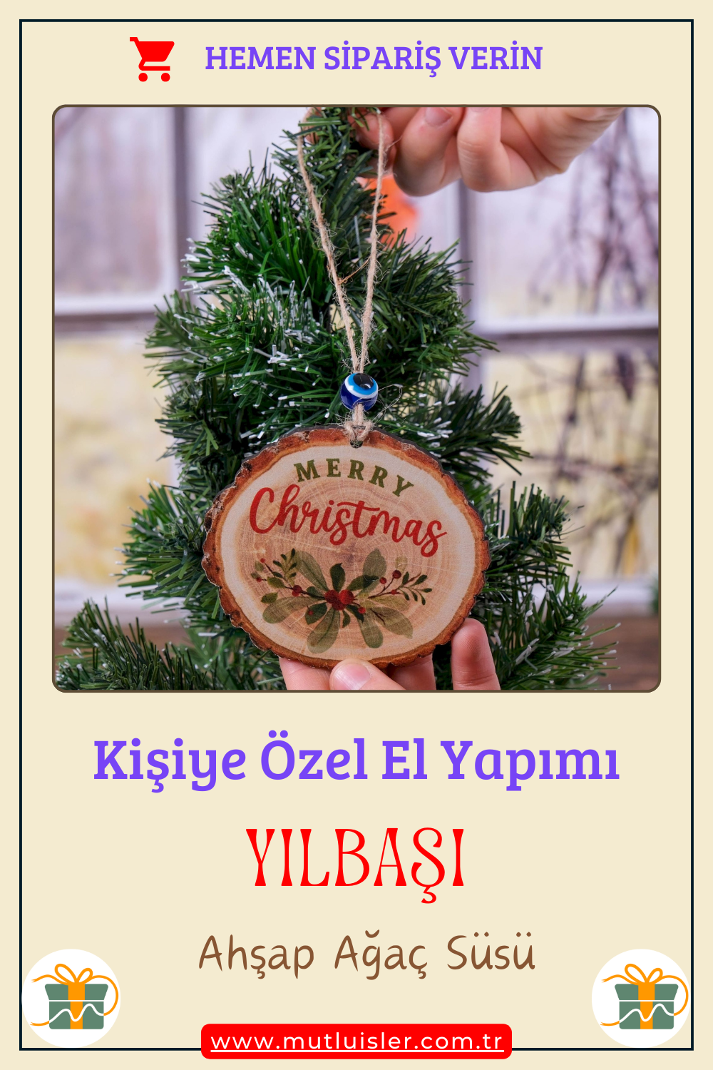 Kişiselleştirilmiş Yılbaşı Ağacı Süsleri, Yılbaşı Süsleri, Noel Süsleri, Ahşap Yılbaşı Süsü