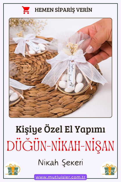 Kişiye Özel Nikah Şekeri, Badem Şekeri Düğün Hediyesi, Kına Hediyeleri, Nikah Hediyeleri