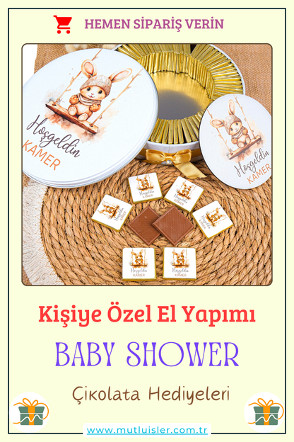 Kişiye Özel Baby Shower Çikolata Kutusu, 1 Yaş Doğum Günü İkramlık, Doğum Günü Kutlaması