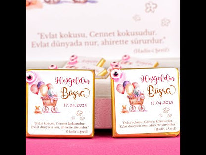 Kişiye Özel Baby Shower Çikolata Kutusu, 1 Yaş Doğum Günü İkramlık, Doğum Günü Kutlaması